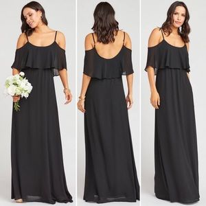 Show Me Your Mumu Dress NWT Bridesmaid Caitlin Ruffle Maxi Black